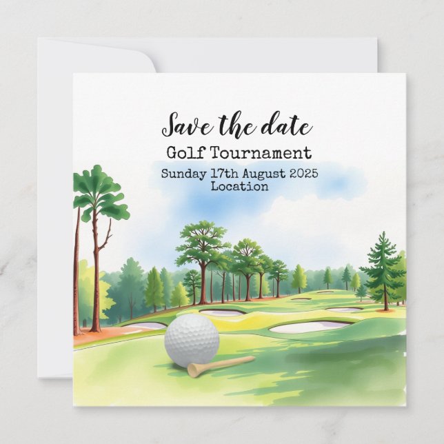 Golf Save the date Golf Tournament  Announcement (Front)
