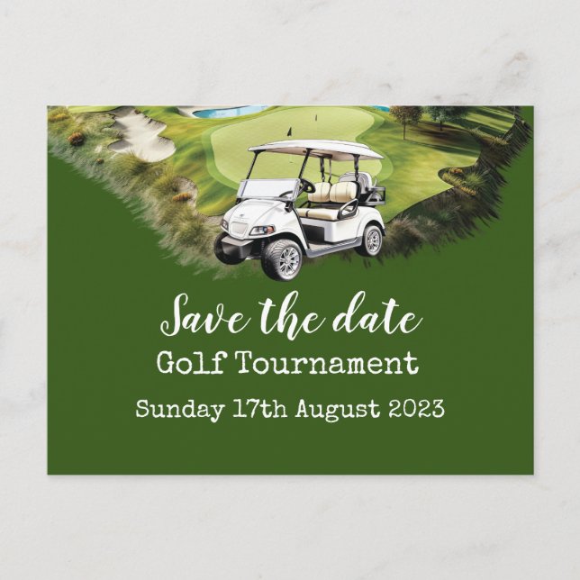 Golf Save the date Golf Tournament  Announcement Postcard (Front)