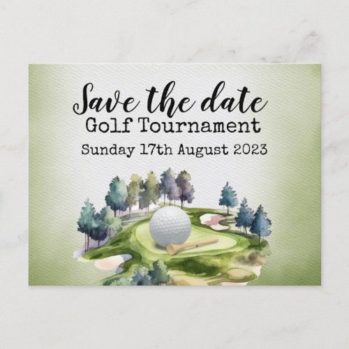 Golf Save the date Golf Tournament  Announcement Postcard