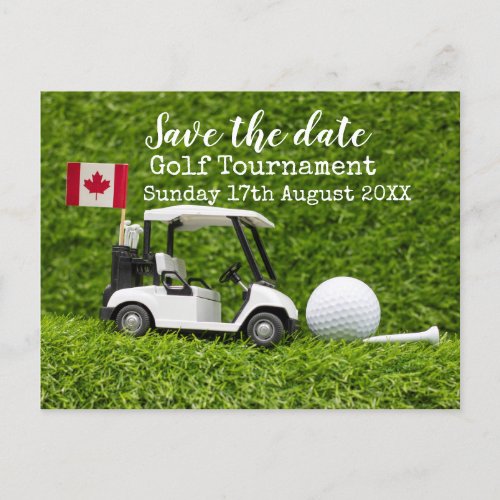 Golf Save the date Golf Tournament Canada Flag  Announcement Postcard