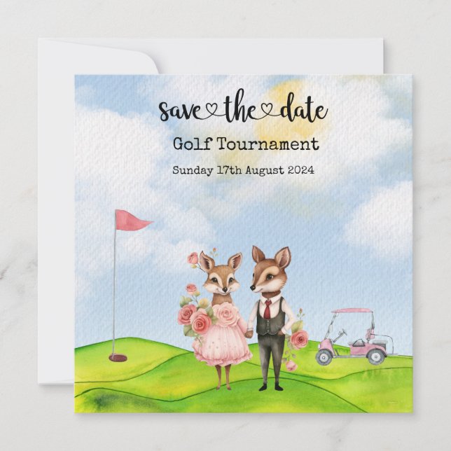 Golf Save the date Golf Tournament golfer Wedding (Front)