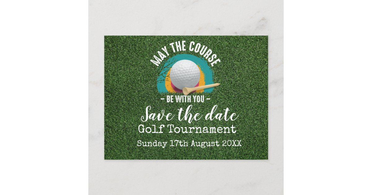 Golf Save the date Golf Tournament on green Announcement Postcard Zazzle
