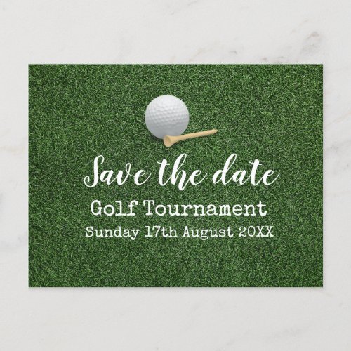 Golf Save the date Golf Tournament on green Announcement Postcard