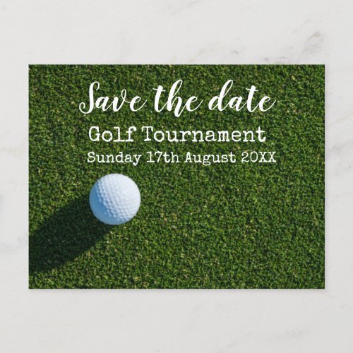 Golf Save the date Golf Tournament on green   Announcement Postcard