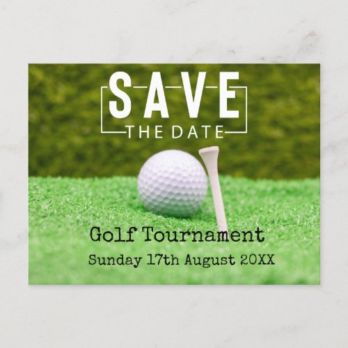 Golf Save the date Golf Tournament on green Announcement Postcard