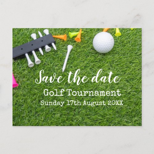 Golf Save the date Golf Tournament with ball Announcement Postcard