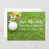 Golf Save the date Golf Tournament with ball Announcement Postcard (Front/Back)