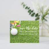 Golf Save the date Golf Tournament with ball Announcement Postcard (Standing Front)
