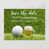 Golf Save the date Golf Tournament with Beer Announcement Postcard (Front)
