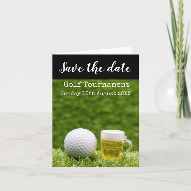 Golf Save the date Golf Tournament with Beer Invitation (Front)