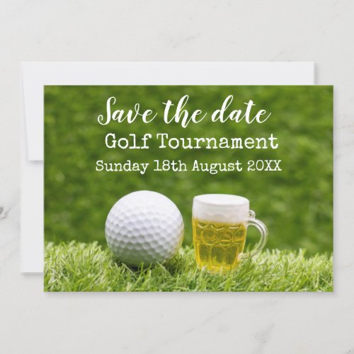 Golf Save the date Golf Tournament with Beer Invitation