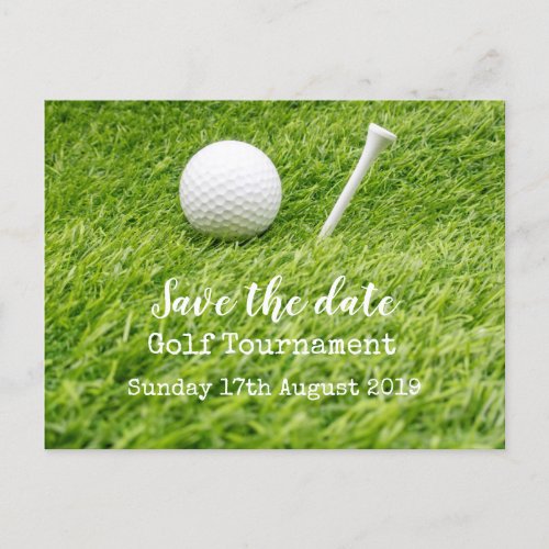 Golf Save the date Golf Tournament with tee  Announcement Postcard