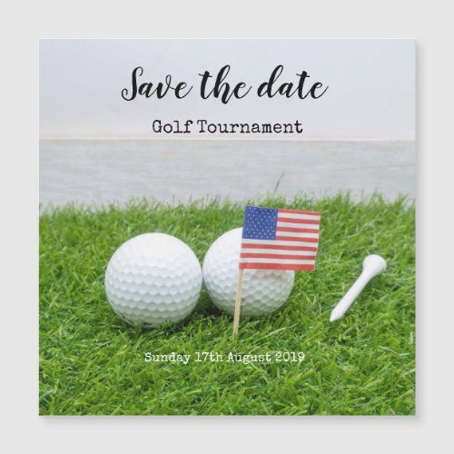 Golf Save the date Golf Tournament with USAflag