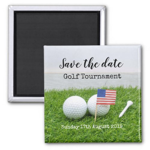 Golf Save the date Golf Tournament with USAflag Magnet