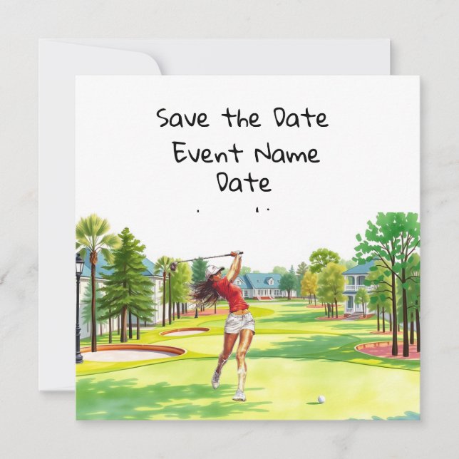 Golf Save the Date party for woman golfer party  Invitation (Front)