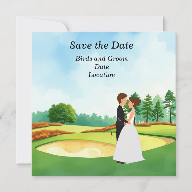 Golf Save the Date Wedding Party  Invitation (Front)