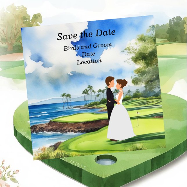 Golf Save the Date Wedding Party  Invitation (Creator Uploaded)