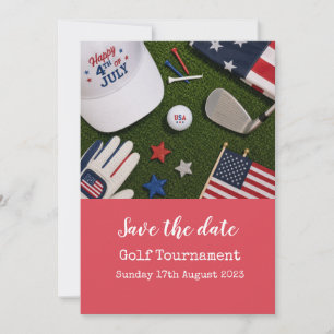Golf Save the Date with American themed Invitation