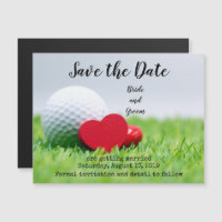 Golf  Save the date with golf and heart Magnetic Invitation