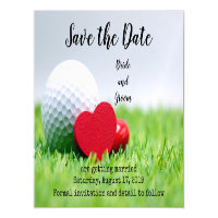 Golf Save the date with golf and heart Magnetic Invitation
