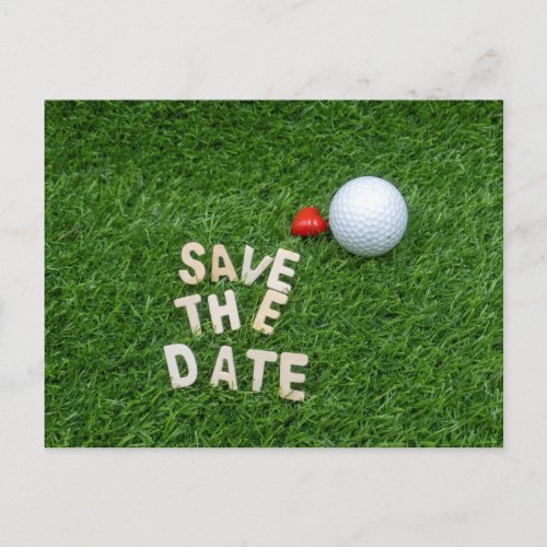Golf save the date with golf ball with love Card