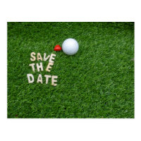 Golf save the date with golf ball with love Card