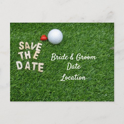 Golf save the date with golf ball with love Card