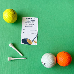 Golf School Golf Lesson Tee Time Reminder Business Card