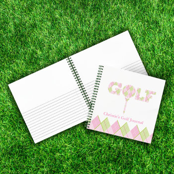 Golf Score Girls Pink Record Journal by Mylittleeden at Zazzle