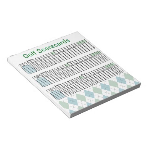 Golf Scorecards Notepad