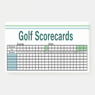 Golf Scorecards Post-it Notes
