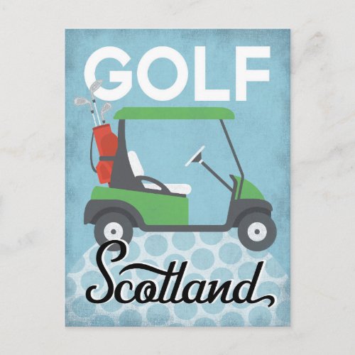 Golf Scotland _ Retro Vintage Travel Postcard