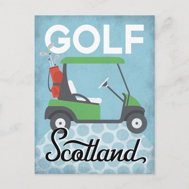 Golf Scotland - Retro Vintage Travel Postcard (Front)