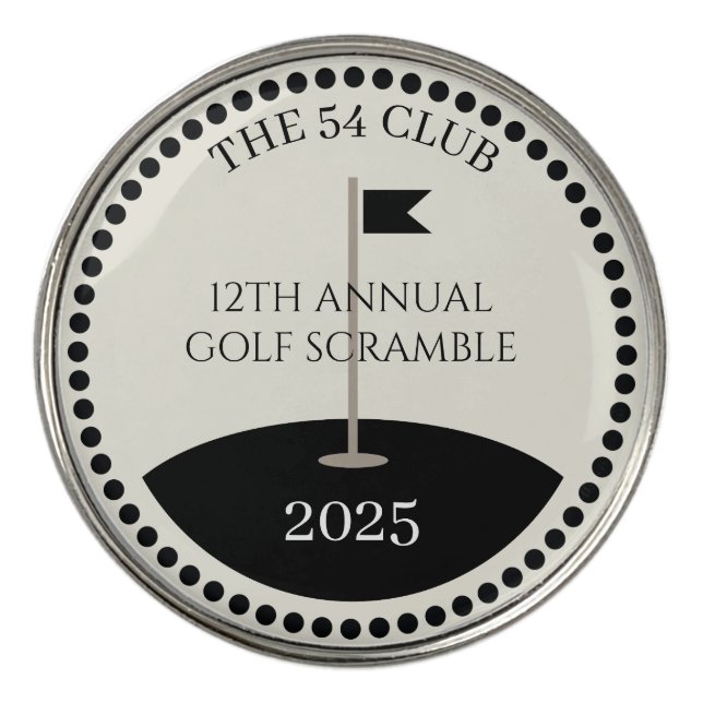 Golf Scramble Club Name Custom Ball Marker (Front)
