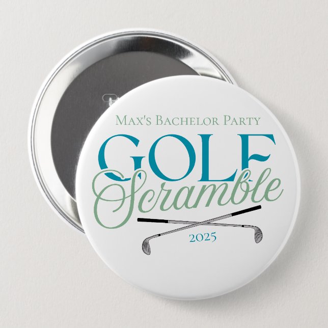 Golf Scramble – Fun Golf-Themed Bachelor Party Button (Front & Back)