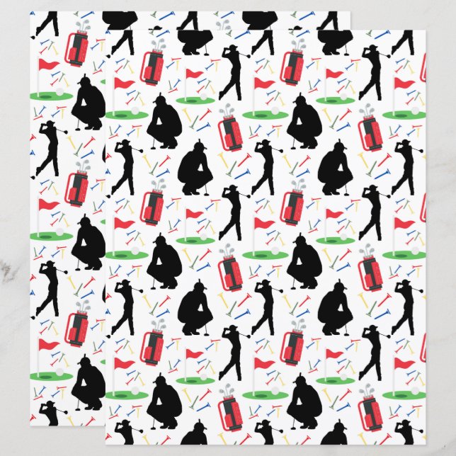 Golf Scrapbook Paper (Men) (Front/Back)