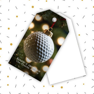 Golf Season's Greetings Christmas Gift Tags