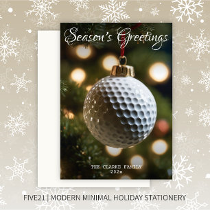 Golf Season's Greetings Christmas Holiday Card