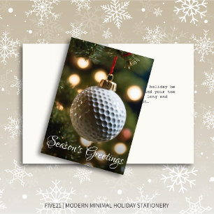 Golf Season's Greetings Folded Christmas Holiday Card