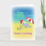 GOLF Season&#39;s Greetings Santa Hat Funny Card