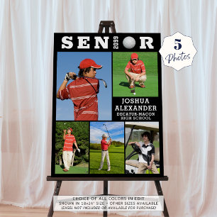 Golf Senior Graduation 5 Photo Collage Foam Board