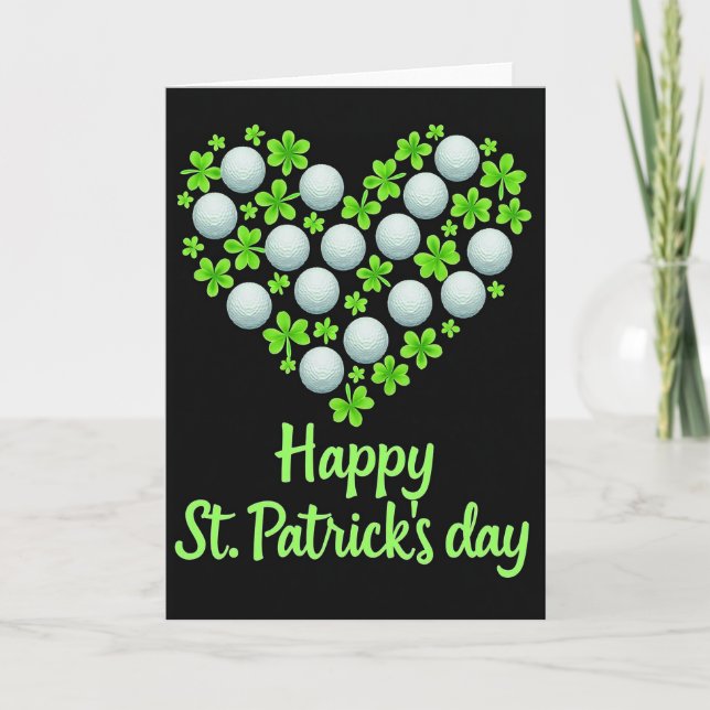 Golf Shamrock St Patricks Card (Front)