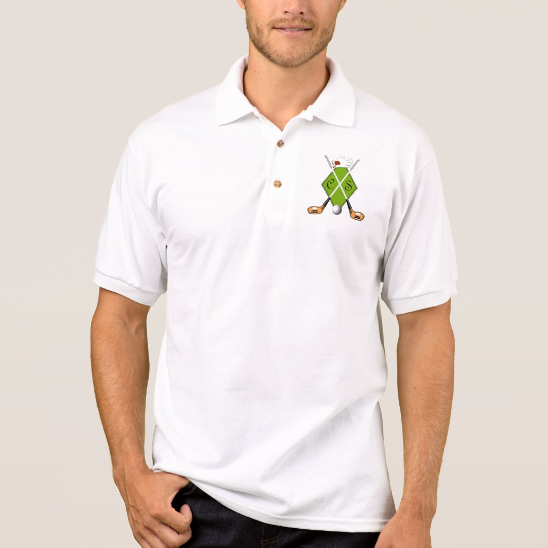 Golf shirt with monogram | Zazzle