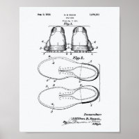 Golf Shoe 1932 Patent Art - White Paper Poster
