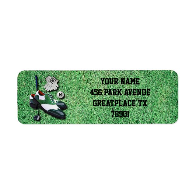 Golf Shoes Ball Gloves Club Driver With Monogram Label (Front)