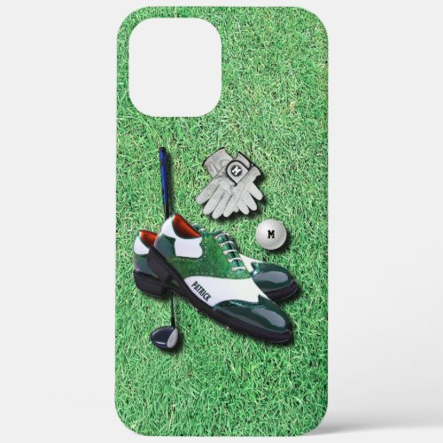 Golf Shoes Ball Gloves Club Driver With Your Name iPhone 12 Pro Max Case
