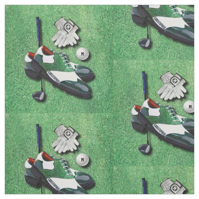 Golf Shoes Ball Gloves Club Driver With Your Name Fabric (Swatch)