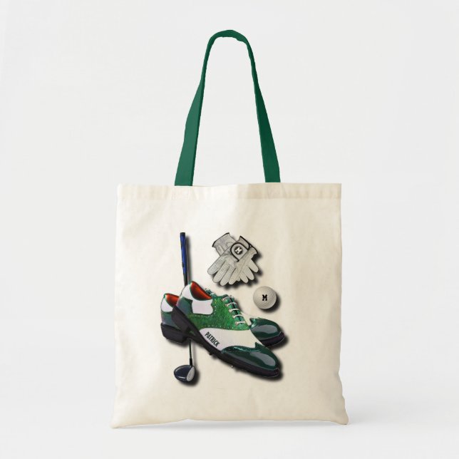 Golf Shoes Ball Gloves Club Driver With Your Name Tote Bag (Front)