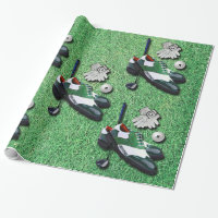 Golf Shoes Ball Gloves Club Driver With Your Name Wrapping Paper