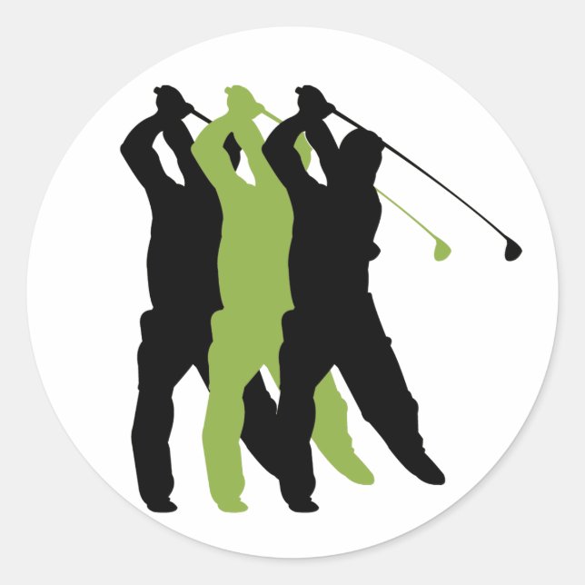Golf Silhouette Classic Round Sticker (Front)